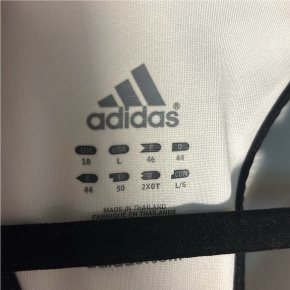 adidas White Tank Top with Black Trim and Stripes - Picture 4 of 6